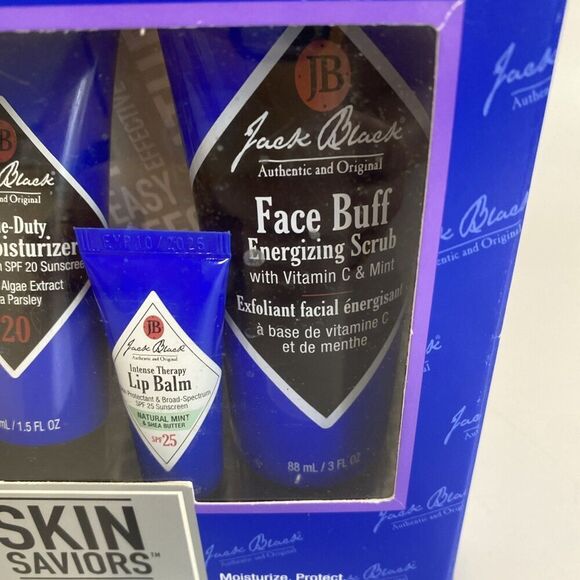 NIB Jack Black Skin Saviors Men Skin Care Cleanser Exfoliate Moisturize Balm 4pc - Picture 8 of 8